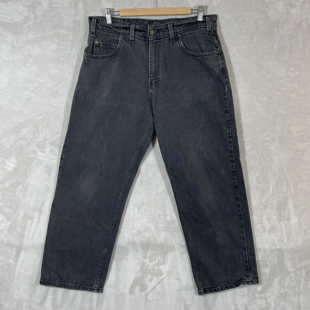 Vtg PRSN BLU Prison Blues Black Jeans Mens 36 (fit 35x27) Faded 90s USA Made